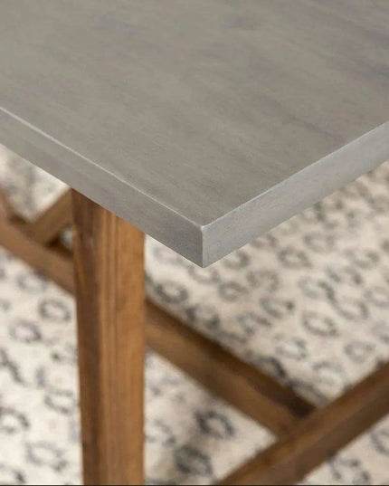 Charming Rustic Farmhouse Solid Pine Wood Dining Table - 72 Inch Modern Design in Grey/Brown for 6 Guests - 150 lbs Capacity