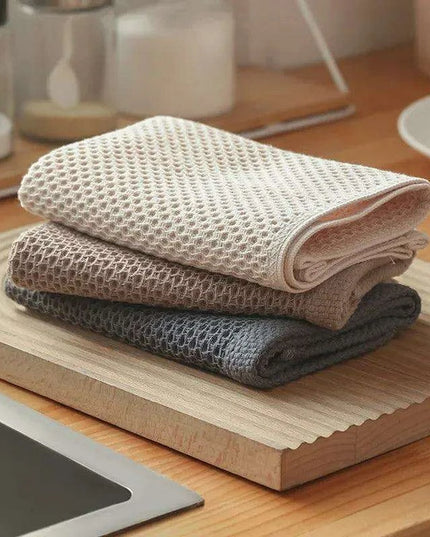 Luxurious Honeycomb Cotton Hand Towels - 2-Pack Absorbent Kitchen Essentials