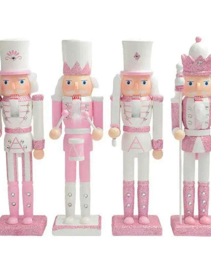 30cm Regal Pink Walnut Nutcracker - Charming Holiday Decoration & Gift for Young Girls