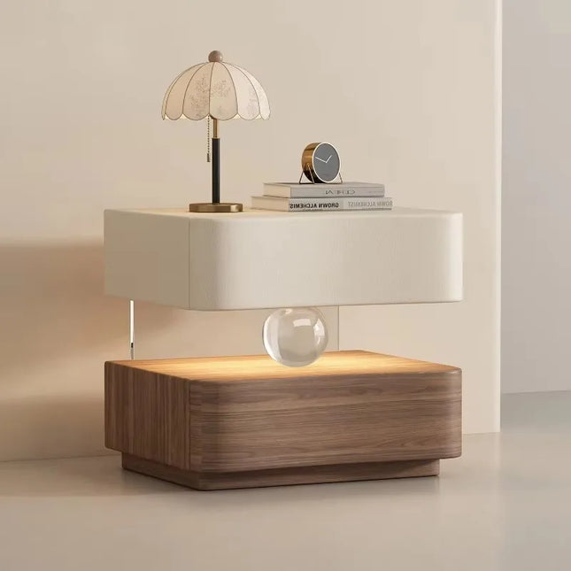 Solid Wood Suspended Bedside Table — Italian Modern Design