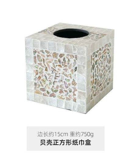 Elegant Handcrafted Mother of Pearl Tissue Box - Unique Artisan Decor for a Chic Home Upgrade