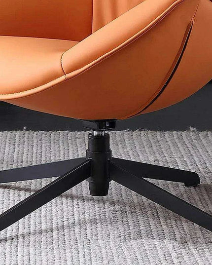 Scandinavian Luxe Leather Lounge Chair - Chic Comfort for Modern Interiors