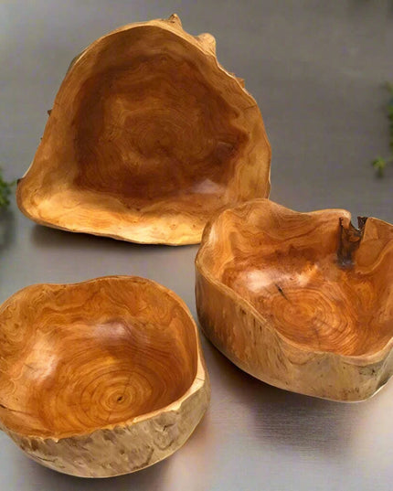 Artisan Crafted Natural Wood Bowl for Salads and Desserts - Distinctive Fruit Serving Tray for Home and Gifting