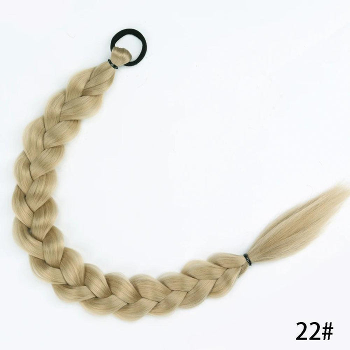Chic Transformation: 24-Inch Long Twist Braid Ponytail Extensions for Effortless Elegance