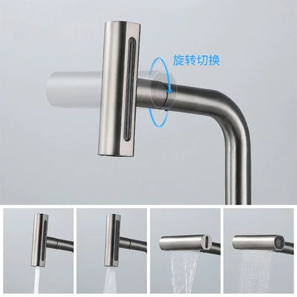 Stainless Steel Kitchen Faucet with 360° Rotating Spray Head