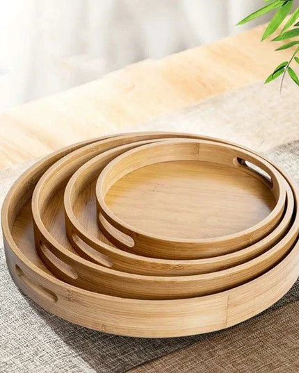 Eco-Friendly Wooden Tray Set for Tea Ceremonies - Versatile Serving Solution with Coasters