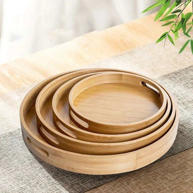 Eco-Friendly Wooden Tray Set for Tea Ceremonies - Versatile Serving Solution with Coasters