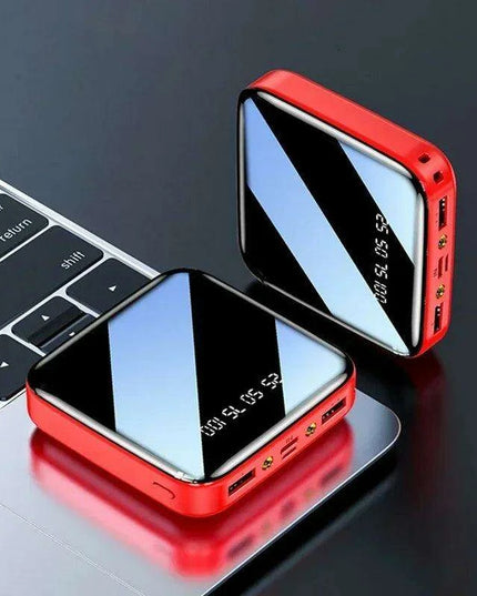 Ultra-Portable 50000mAh Power Bank with LED Mirror Display and Dual USB Ports - Perfect for On-the-Go Charging