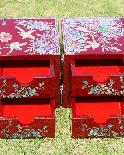 Luxurious Mother of Pearl Jewelry Organizer with Four Drawer Compartments – A Thoughtful Gift for Loved Ones