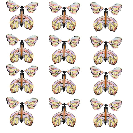 12-Piece Wind-Up Flying Butterfly Set for Parties & Greeting Cards
