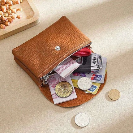 Chic Soft Leather Coin Purse Wallet - Select from Compact or Spacious Styles with Single or Double Compartments