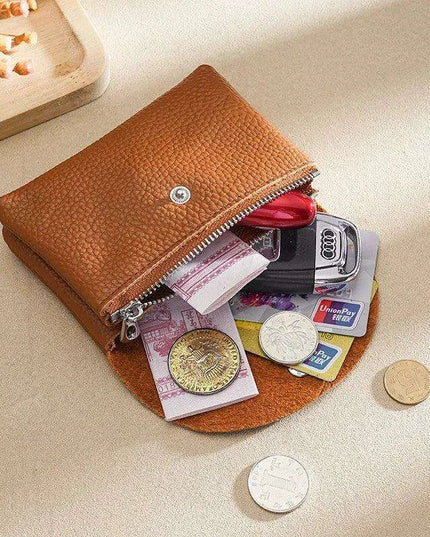 Chic Soft Leather Coin Purse Wallet - Select from Compact or Spacious Styles with Single or Double Compartments