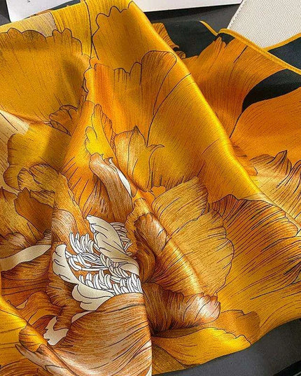 Elegant Satin Square Shawl Hijab: Luxurious 70x70cm Bandana for Women