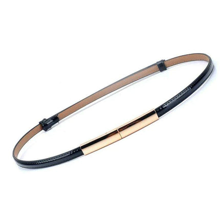 Colorful Women's Leather Belt with Elegant Gold Buckle - Perfect Accessory for Any Outfit
