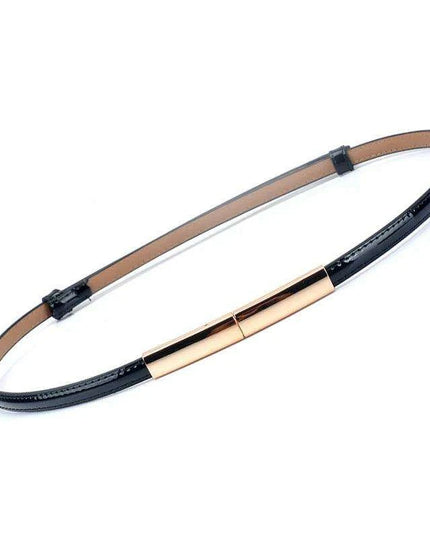 Colorful Women's Leather Belt with Elegant Gold Buckle - Perfect Accessory for Any Outfit