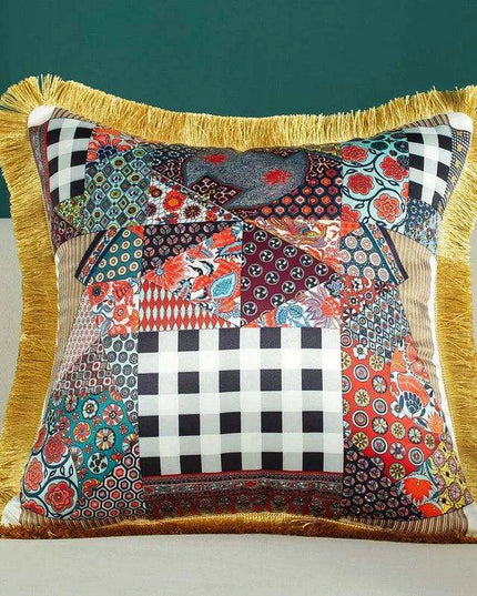 Retro Chic Lumbar Cushion Cover for Elegant Home Styling
