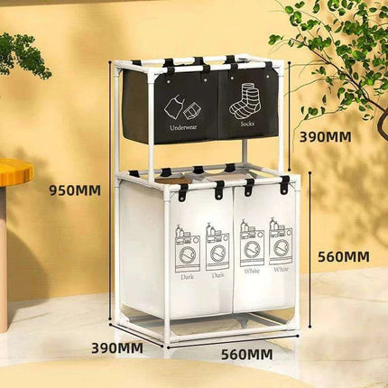 Sleek Monochrome Laundry Organizer Set with Quick Assembly - Available in Two Sizes
