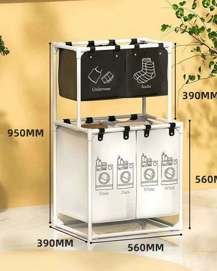 Sleek Monochrome Laundry Organizer Set with Quick Assembly - Available in Two Sizes