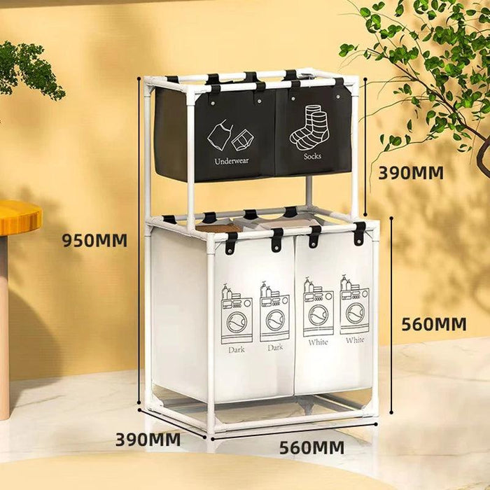Sleek Monochrome Laundry Organizer Set with Quick Assembly - Available in Two Sizes