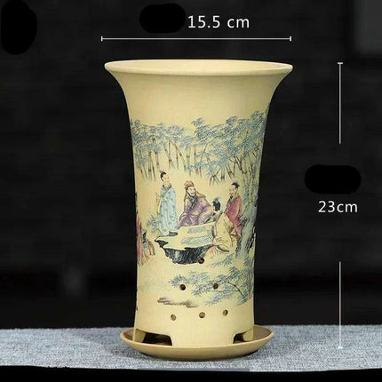 Elegant Lavender Sand Orchid Planter Set: Chic Botanical Accent