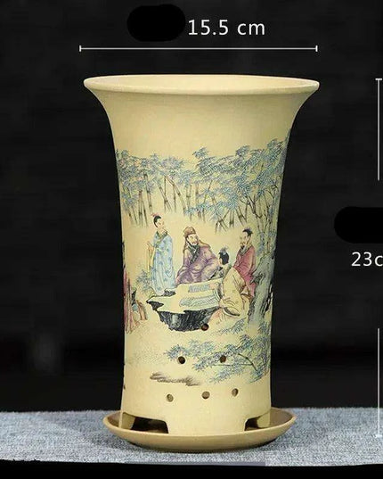 Elegant Lavender Sand Orchid Planter Set: Chic Botanical Accent