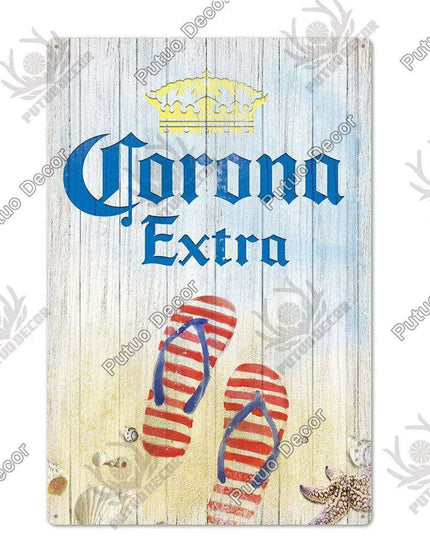 Retro Beer Sign Metal Wall Decor - Timeless Home Bar and Garage Accent
