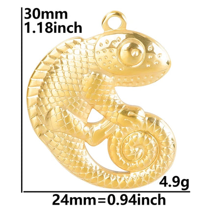SteelFactory 5pcs Gold Plated Animal Charm Pendants - Stainless Steel