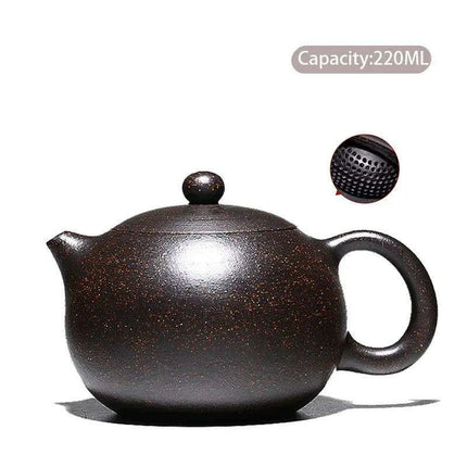 Handcrafted Authentic Purple Clay Teapot with Unique Filtering System