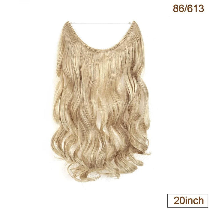 20-Inch Versatile Adjustable Invisible Wire Hair Extensions - Curly and Sleek Options