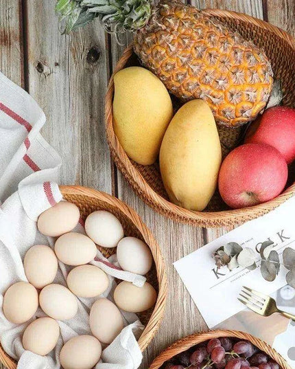 Natural Rattan Wicker Basket for Stylish Storage and Outdoor Picnics