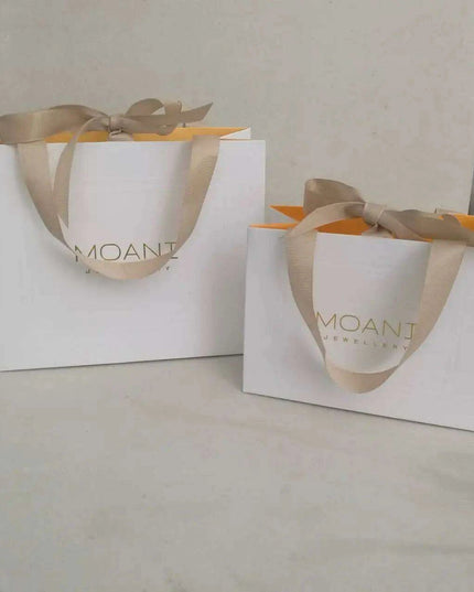 Chic Custom Logo Jewelry Packaging Bags - 500 Pack with Stylish Ribbon Handles