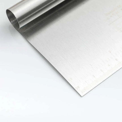 Versatile Stainless Steel Dough Cutter and Cake Slicer with Built-in Measuring Scale