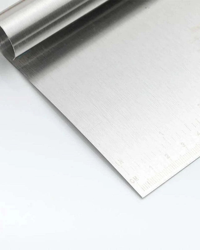 Versatile Stainless Steel Dough Cutter and Cake Slicer with Built-in Measuring Scale