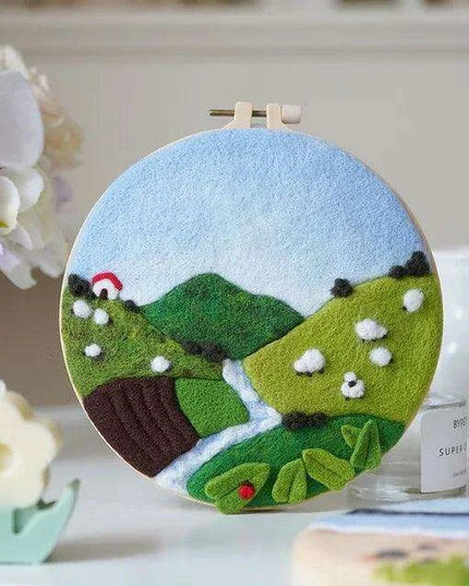 Wool Artistry Felting Kit with Embroidery Frame for Unique Creations