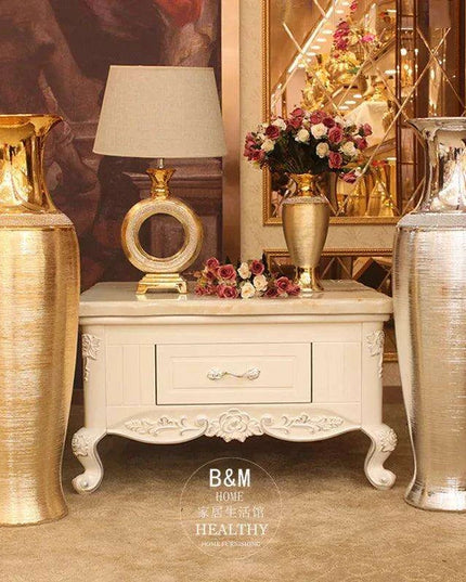 European Chic Ceramic Floor Vase Set - Elegant Silver and Gold Home Decor