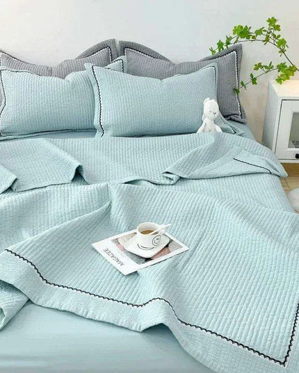 Elegant French-Style Summer Quilt Set with Bubble Yarn - Skin-Friendly