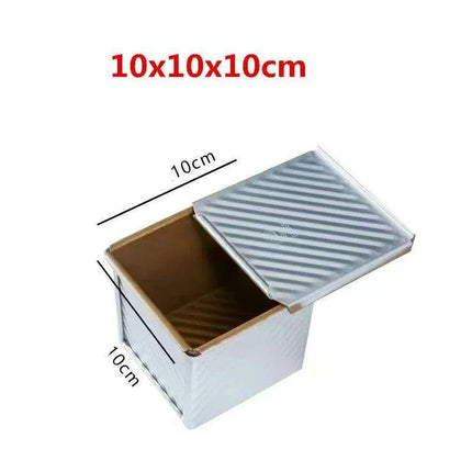 Deluxe Square Toast Bread and Cake Baking Kit with Non-stick Aluminum Mold and Lid - Customizable Bakery Essentials