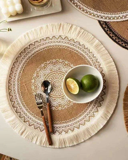 Stylish Non-Slip Jute Round Placemats for Elegant Dining & Entertaining