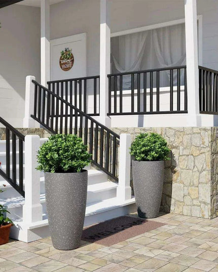 Elegant 21-Inch Planter Duo for Sophisticated Garden and Porch Aesthetics