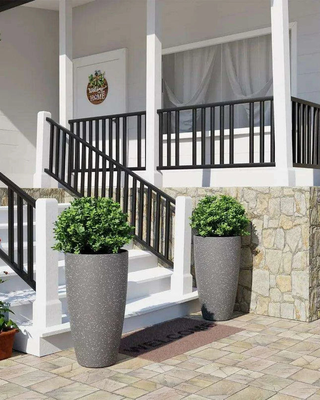 Elegant 21-Inch Planter Duo for Sophisticated Garden and Porch Aesthetics