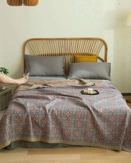 Dreamy Cotton Jacquard Blanket Set - Perfect All-Season Comfort and Style