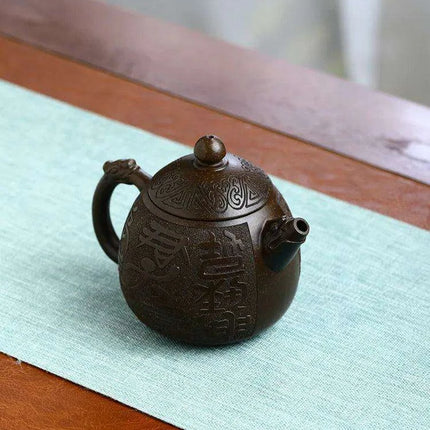 200ml Authentic Yixing Purple Clay Dragon Egg Teapot - Perfect for All Tea Types