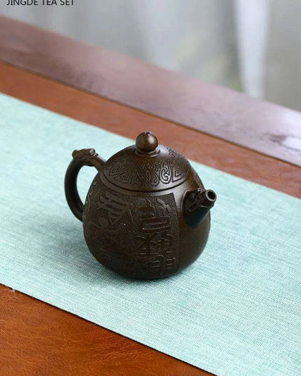 200ml Authentic Yixing Purple Clay Dragon Egg Teapot - Perfect for All Tea Types