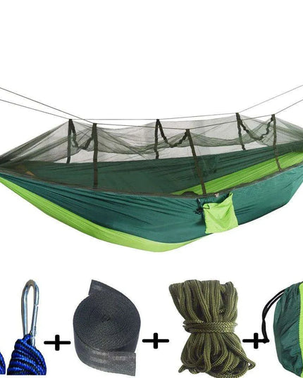 Outdoor Adventure Hammock with Insect Protection - Lightweight Portable Hanging Bed for Camping Comfort