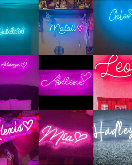 Personalized Waterproof LED Neon Name Sign - Stylish Wall Art for Any Space