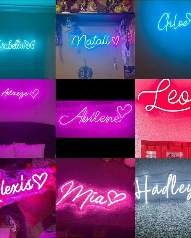 Personalized Waterproof LED Neon Name Sign - Stylish Wall Art for Any Space