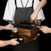 Espresso Knock Box Organizer with Integrated Tamping Station Mat - Essential Storage for Baristas