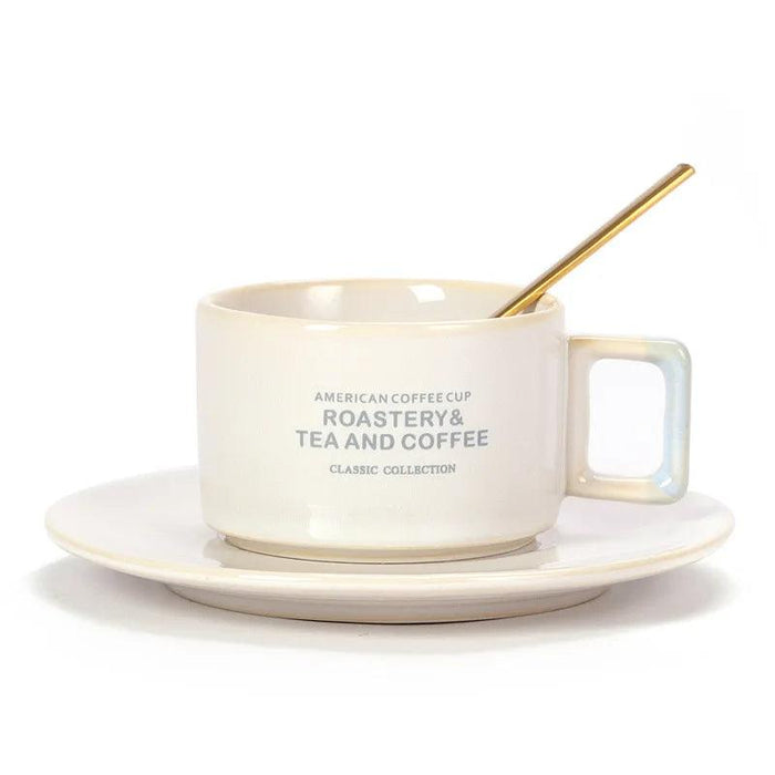 Luxurious Hand-Painted European Ceramic Coffee Mug Set with Gold Detailing - 110ml
