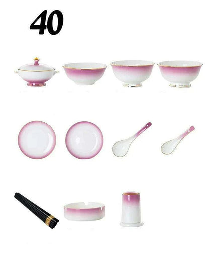 Exquisite Jingdezhen Bone Porcelain Dining Set: Sophisticated Tableware for Upscale Dining Events