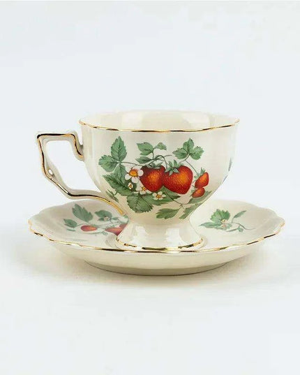 Opulent Gold Floral Bone China Tea and Coffee Set - Teapot with Cups